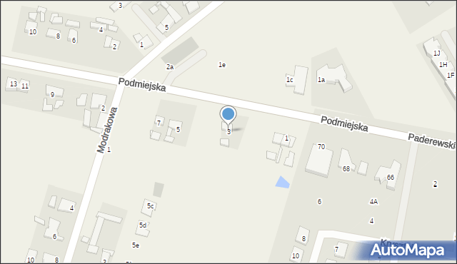 Przyborki, Podmiejska, 3, mapa Przyborki