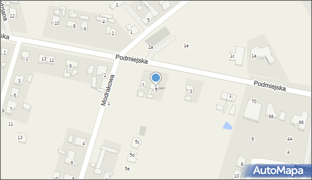 Przyborki, Podmiejska, 5, mapa Przyborki