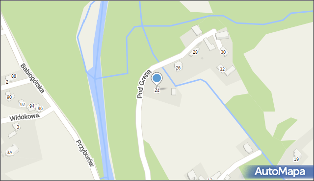 Przyborów, Pod Grapą, 24, mapa Przyborów