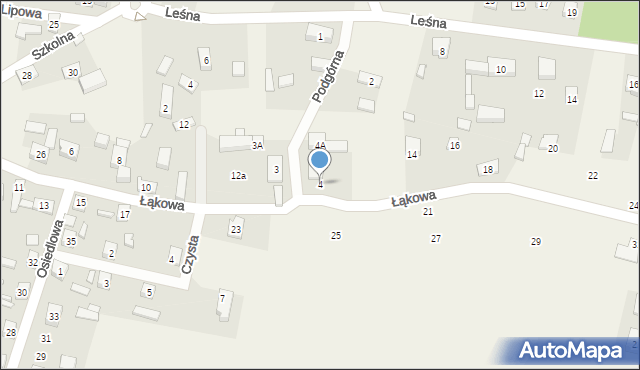 Przyborów, Podgórna, 4, mapa Przyborów