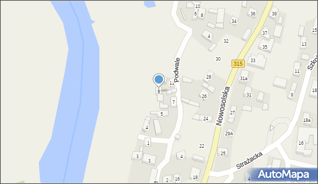 Przyborów, Podwale, 9, mapa Przyborów