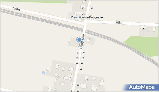 Przymiłowice, Podgrabie, 19, mapa Przymiłowice