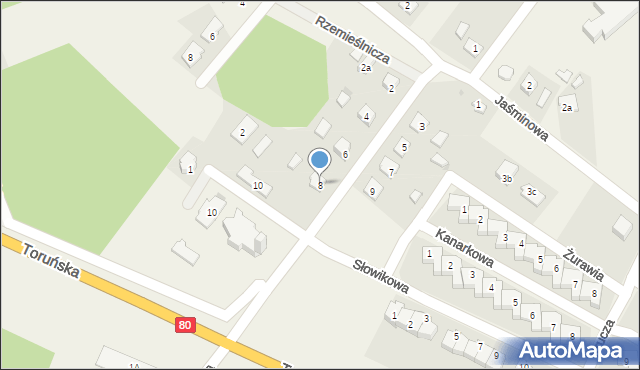Przysiek, Popiełuszki Jerzego, bł. ks., 8, mapa Przysiek