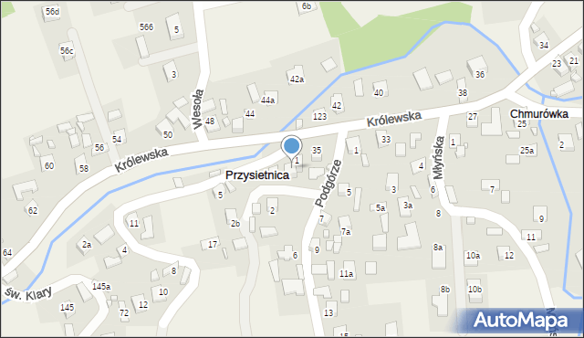 Przysietnica, Pod Brzeg, 3, mapa Przysietnica