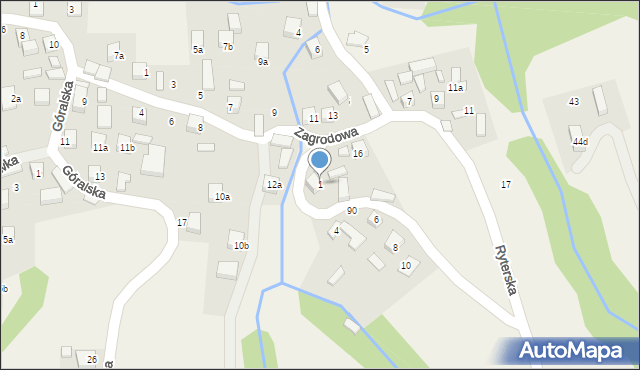 Przysietnica, Polna, 1, mapa Przysietnica