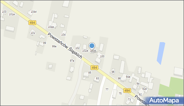 Przystajń, Powstańców Śląskich, 100x, mapa Przystajń