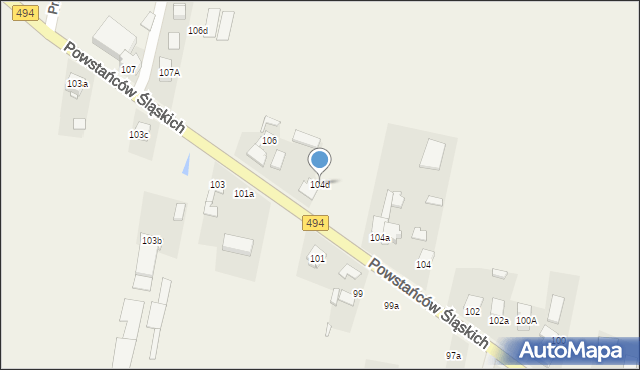 Przystajń, Powstańców Śląskich, 104d, mapa Przystajń