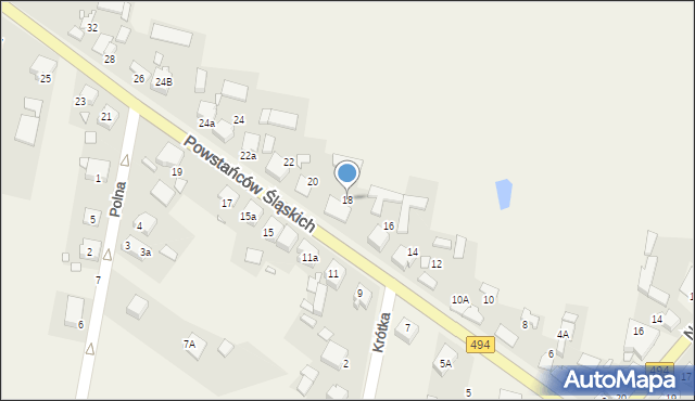 Przystajń, Powstańców Śląskich, 18, mapa Przystajń