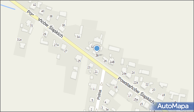 Przystajń, Powstańców Śląskich, 28, mapa Przystajń