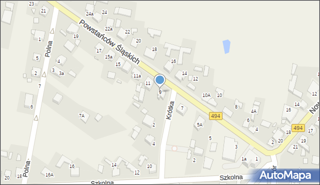 Przystajń, Powstańców Śląskich, 9, mapa Przystajń