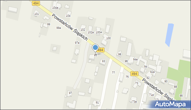 Przystajń, Powstańców Śląskich, 95, mapa Przystajń