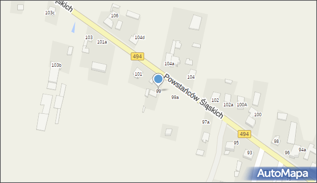 Przystajń, Powstańców Śląskich, 99, mapa Przystajń