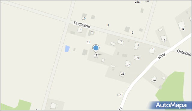 Przyszów, Podleśna, 13, mapa Przyszów