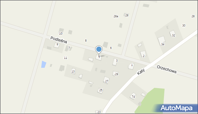 Przyszów, Podleśna, 5, mapa Przyszów