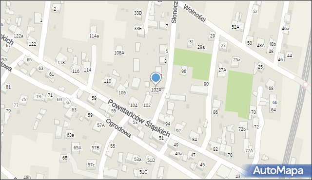 Przyszowice, Powstańców Śląskich, 102A, mapa Przyszowice