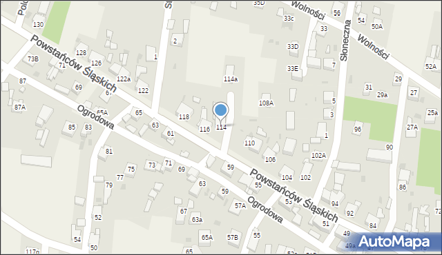 Przyszowice, Powstańców Śląskich, 114, mapa Przyszowice