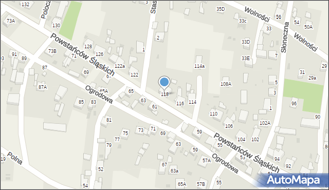 Przyszowice, Powstańców Śląskich, 118, mapa Przyszowice
