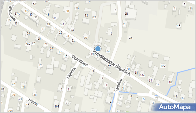 Przyszowice, Powstańców Śląskich, 17, mapa Przyszowice