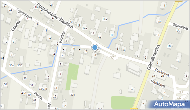 Przyszowice, Powstańców Śląskich, 3, mapa Przyszowice