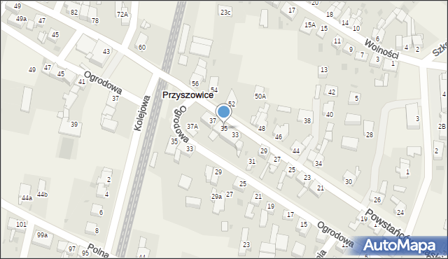 Przyszowice, Powstańców Śląskich, 35, mapa Przyszowice