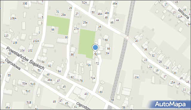 Przyszowice, Powstańców Śląskich, 70, mapa Przyszowice