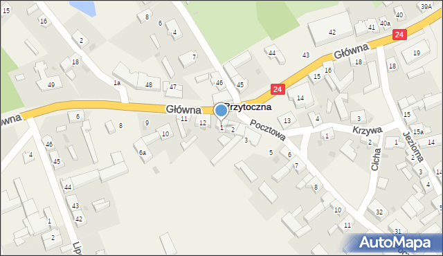 Przytoczna, Pocztowa, 1, mapa Przytoczna