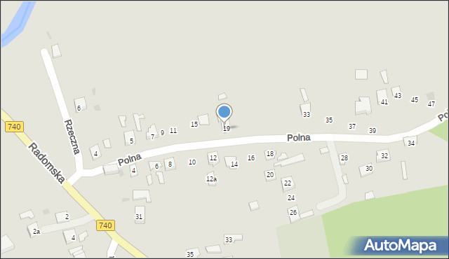 Przytyk, Polna, 19a, mapa Przytyk