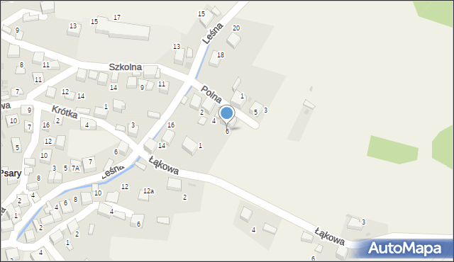 Psary, Polna, 6, mapa Psary