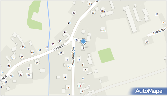 Psary, Powstańców, 1a, mapa Psary