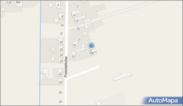 Psary, Powstańców, 21a, mapa Psary