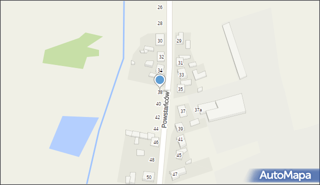 Psary, Powstańców, 38, mapa Psary