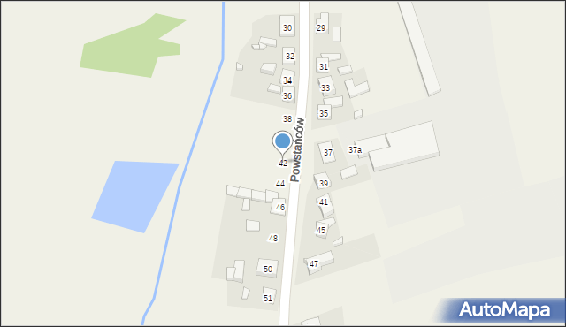 Psary, Powstańców, 42, mapa Psary