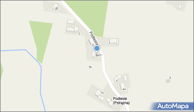 Pstrążna, Podleśna, 5A, mapa Pstrążna