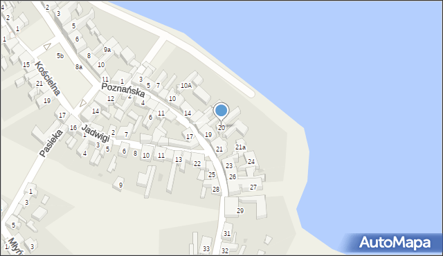 Pszczew, Poznańska, 20, mapa Pszczew