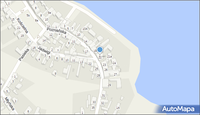 Pszczew, Poznańska, 21, mapa Pszczew