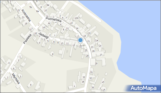 Pszczew, Poznańska, 22, mapa Pszczew
