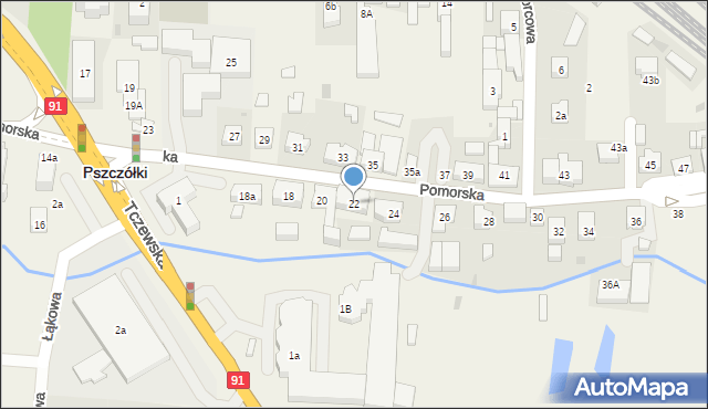 Pszczółki, Pomorska, 22, mapa Pszczółki