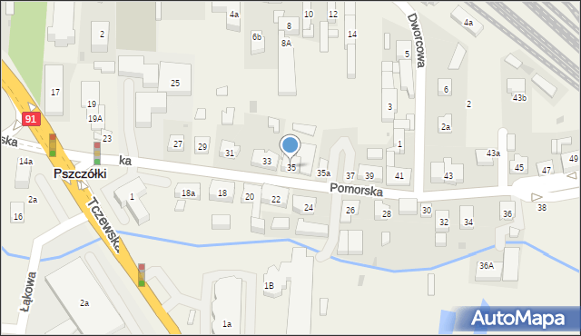 Pszczółki, Pomorska, 35, mapa Pszczółki