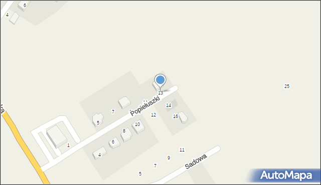 Pszczółki, Popiełuszki Jerzego, bł. ks., 13, mapa Pszczółki