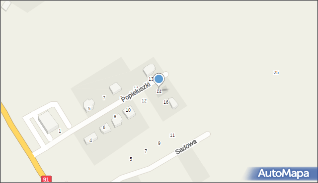 Pszczółki, Popiełuszki Jerzego, bł. ks., 14, mapa Pszczółki