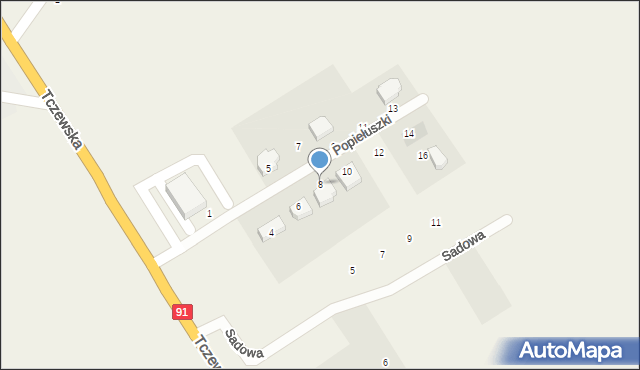 Pszczółki, Popiełuszki Jerzego, bł. ks., 8, mapa Pszczółki