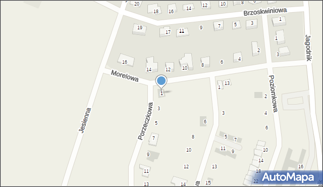 Pszenno, Porzeczkowa, 1, mapa Pszenno