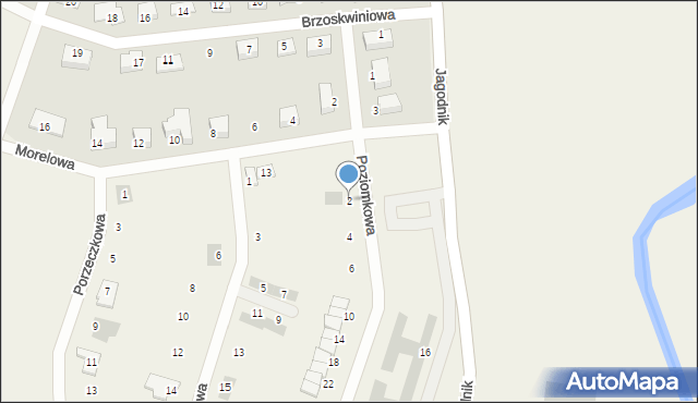 Pszenno, Poziomkowa, 2, mapa Pszenno