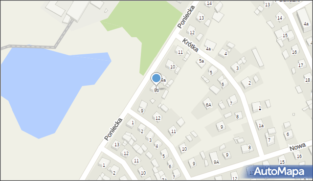 Pudliszki, Poniecka, 9b, mapa Pudliszki