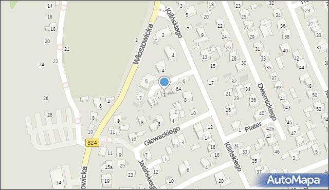 Puławy, Połaniecka, 3, mapa Puław