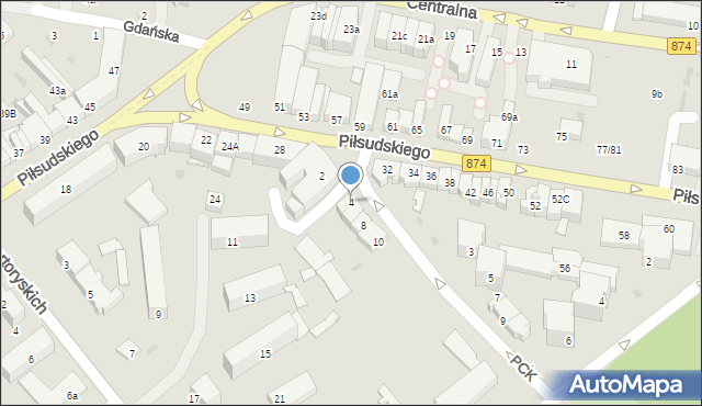 Puławy, Polskiego Czerwonego Krzyża, 4, mapa Puław