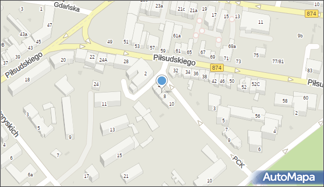 Puławy, Polskiego Czerwonego Krzyża, 6, mapa Puław