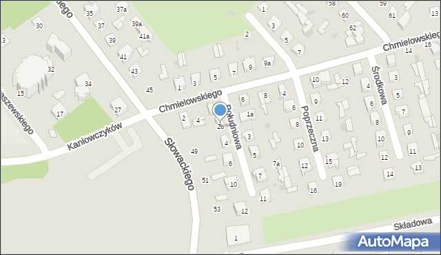 Puławy, Południowa, 2b, mapa Puław