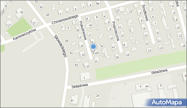 Puławy, Południowa, 9, mapa Puław