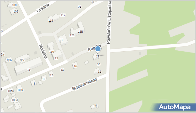 Puławy, Powstańców Listopadowych, 28, mapa Puław